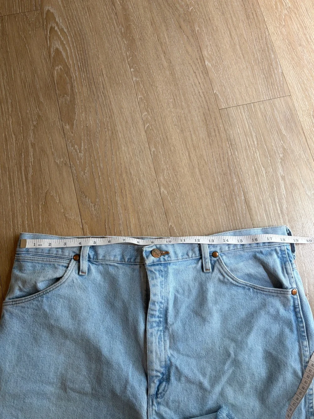 Wrangler Light Blue 100% Cotton Cutoff Denim Shorts